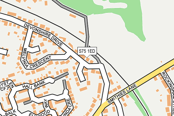 S75 1ED map - OS OpenMap – Local (Ordnance Survey)