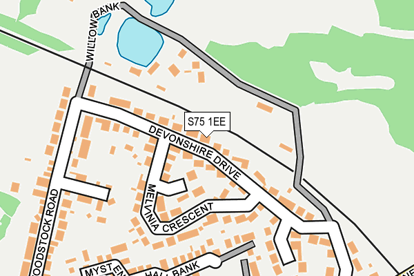 S75 1EE map - OS OpenMap – Local (Ordnance Survey)