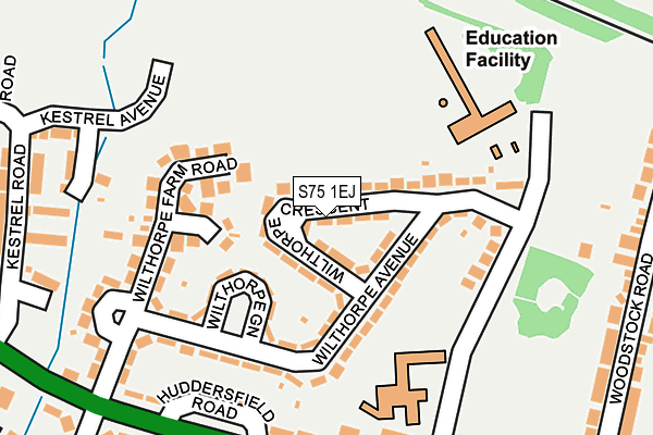 S75 1EJ map - OS OpenMap – Local (Ordnance Survey)