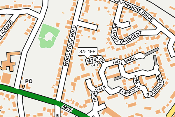 S75 1EP map - OS OpenMap – Local (Ordnance Survey)
