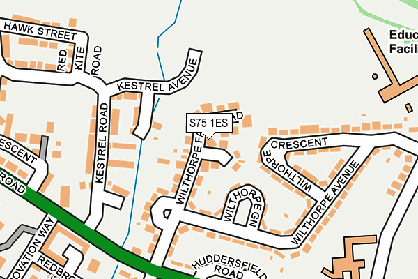 S75 1ES map - OS OpenMap – Local (Ordnance Survey)