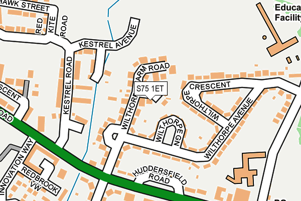 S75 1ET map - OS OpenMap – Local (Ordnance Survey)