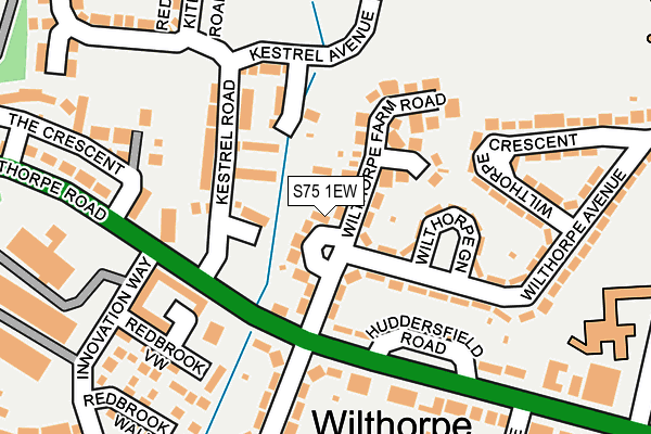 S75 1EW map - OS OpenMap – Local (Ordnance Survey)