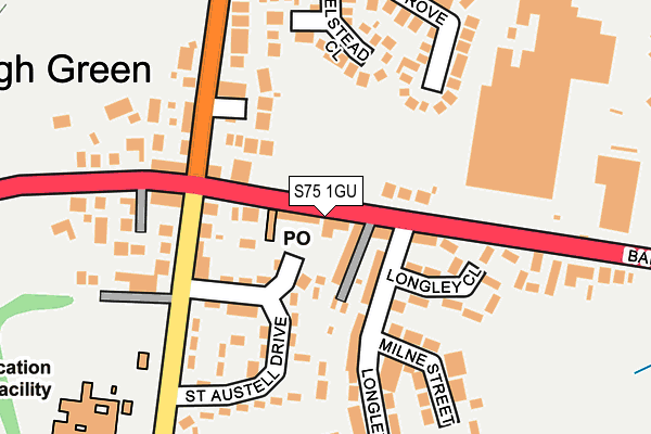 S75 1GU map - OS OpenMap – Local (Ordnance Survey)