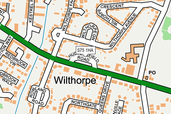 S75 1HA map - OS OpenMap – Local (Ordnance Survey)