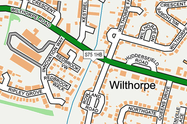 S75 1HB map - OS OpenMap – Local (Ordnance Survey)