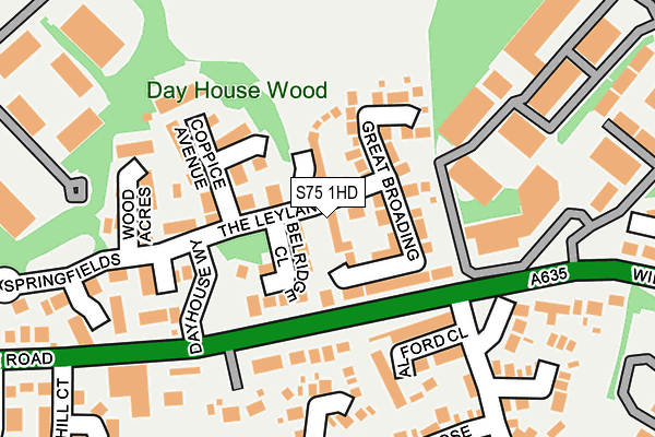 S75 1HD map - OS OpenMap – Local (Ordnance Survey)