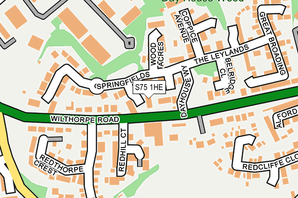 S75 1HE map - OS OpenMap – Local (Ordnance Survey)