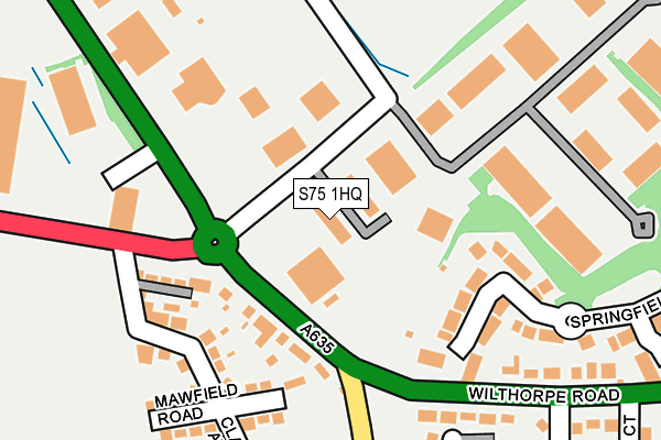 S75 1HQ map - OS OpenMap – Local (Ordnance Survey)