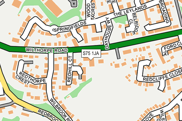 S75 1JA map - OS OpenMap – Local (Ordnance Survey)
