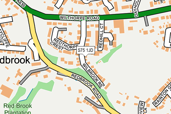 S75 1JD map - OS OpenMap – Local (Ordnance Survey)