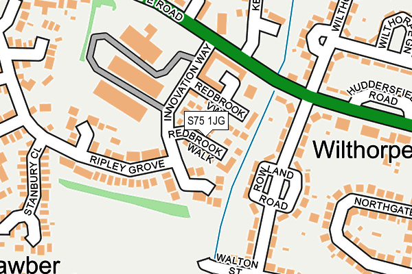 S75 1JG map - OS OpenMap – Local (Ordnance Survey)