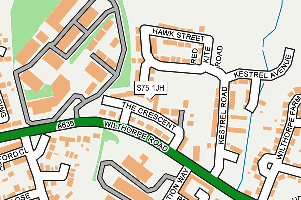 S75 1JH map - OS OpenMap – Local (Ordnance Survey)