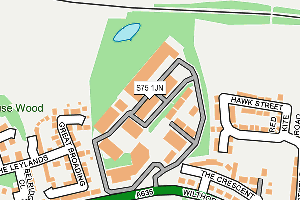 S75 1JN map - OS OpenMap – Local (Ordnance Survey)