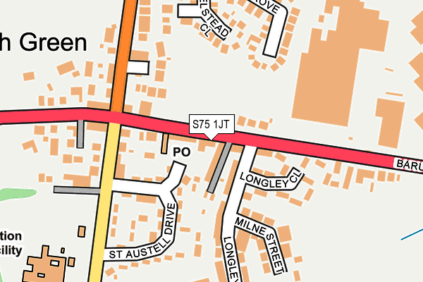 S75 1JT map - OS OpenMap – Local (Ordnance Survey)