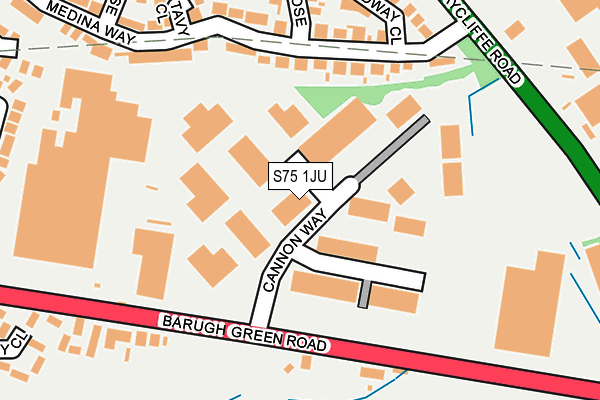 S75 1JU map - OS OpenMap – Local (Ordnance Survey)