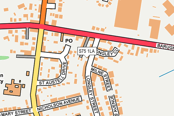 S75 1LA map - OS OpenMap – Local (Ordnance Survey)