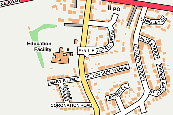 S75 1LF map - OS OpenMap – Local (Ordnance Survey)