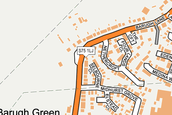 S75 1LJ map - OS OpenMap – Local (Ordnance Survey)