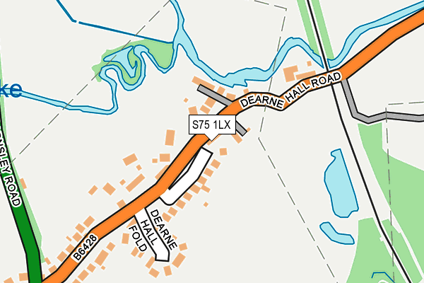 S75 1LX map - OS OpenMap – Local (Ordnance Survey)