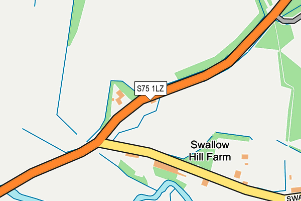 S75 1LZ map - OS OpenMap – Local (Ordnance Survey)