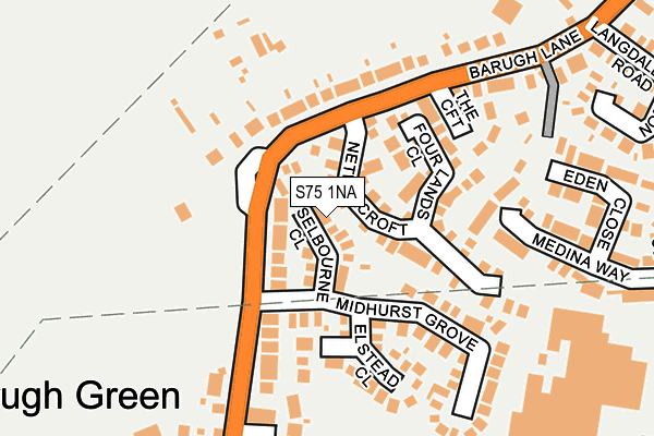 S75 1NA map - OS OpenMap – Local (Ordnance Survey)