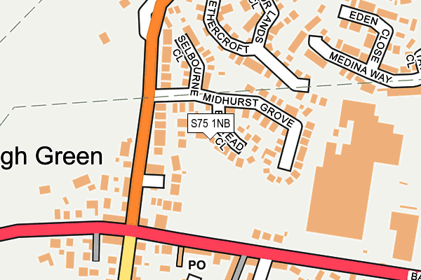 S75 1NB map - OS OpenMap – Local (Ordnance Survey)