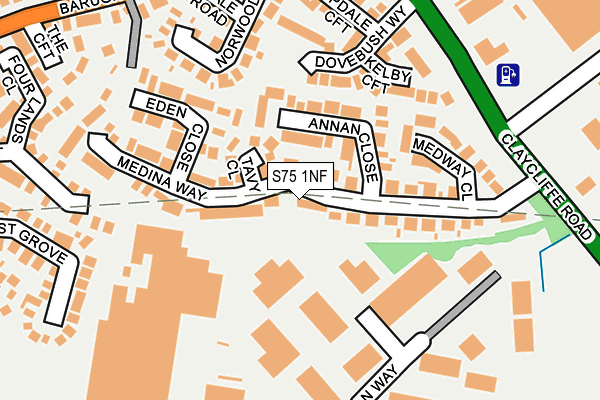 S75 1NF map - OS OpenMap – Local (Ordnance Survey)