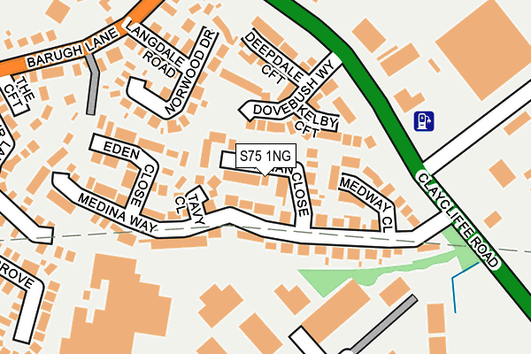S75 1NG map - OS OpenMap – Local (Ordnance Survey)