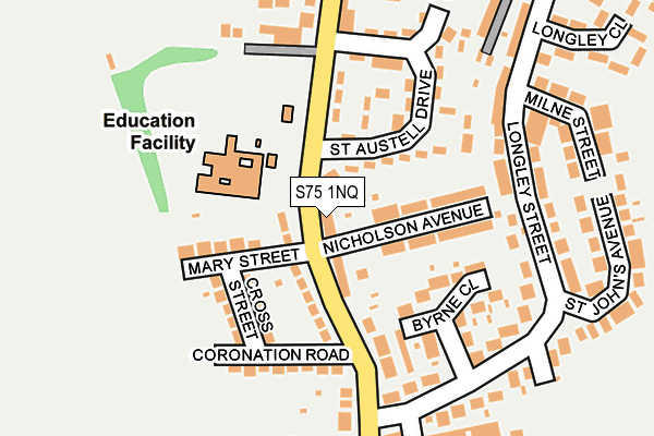 S75 1NQ map - OS OpenMap – Local (Ordnance Survey)