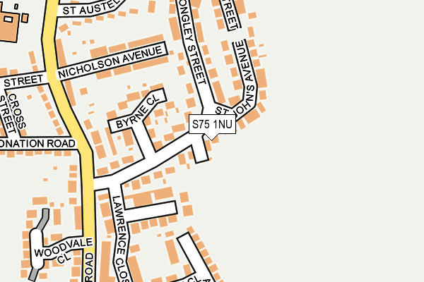 S75 1NU map - OS OpenMap – Local (Ordnance Survey)