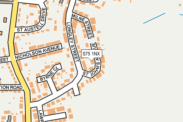 S75 1NX map - OS OpenMap – Local (Ordnance Survey)