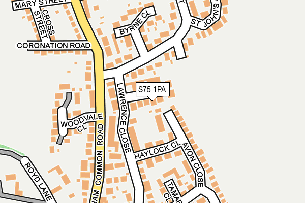 S75 1PA map - OS OpenMap – Local (Ordnance Survey)