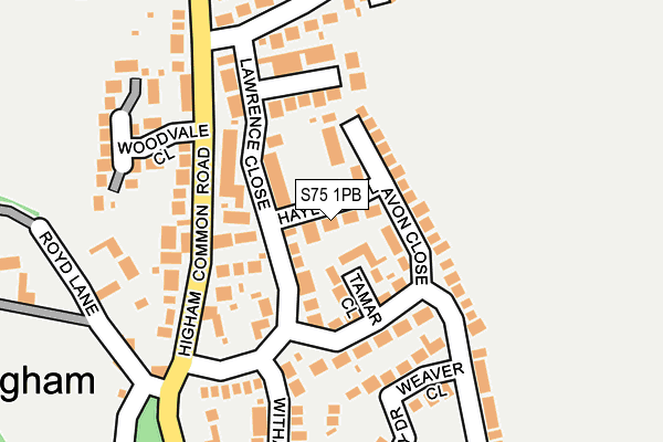 S75 1PB map - OS OpenMap – Local (Ordnance Survey)