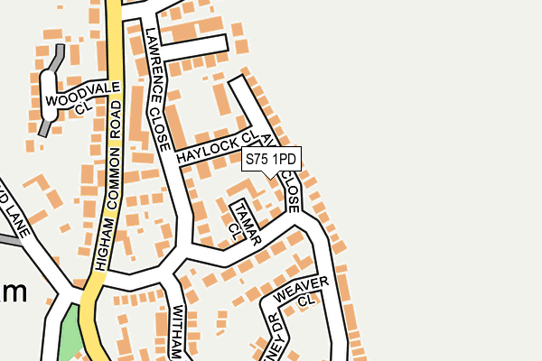 S75 1PD map - OS OpenMap – Local (Ordnance Survey)