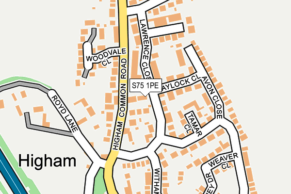 S75 1PE map - OS OpenMap – Local (Ordnance Survey)