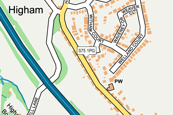 S75 1PG map - OS OpenMap – Local (Ordnance Survey)