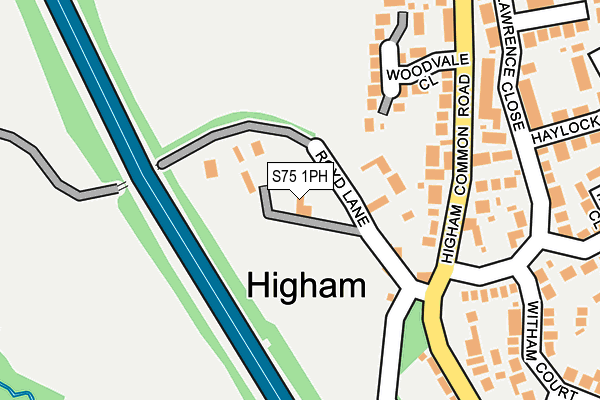 S75 1PH map - OS OpenMap – Local (Ordnance Survey)