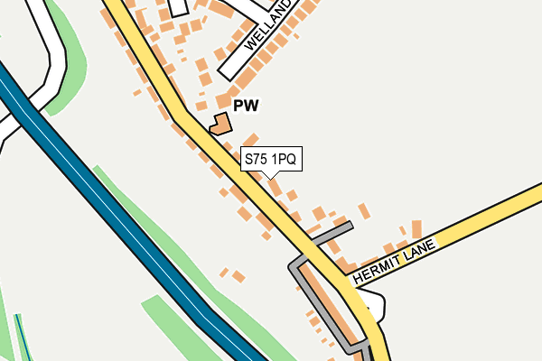 S75 1PQ map - OS OpenMap – Local (Ordnance Survey)