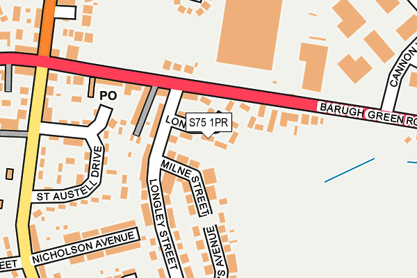 S75 1PR map - OS OpenMap – Local (Ordnance Survey)