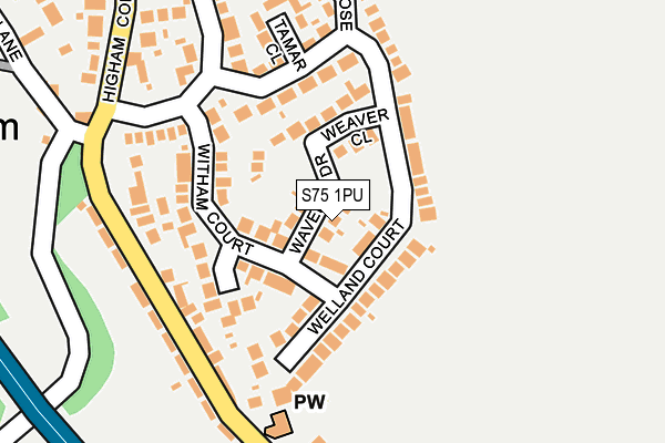 S75 1PU map - OS OpenMap – Local (Ordnance Survey)