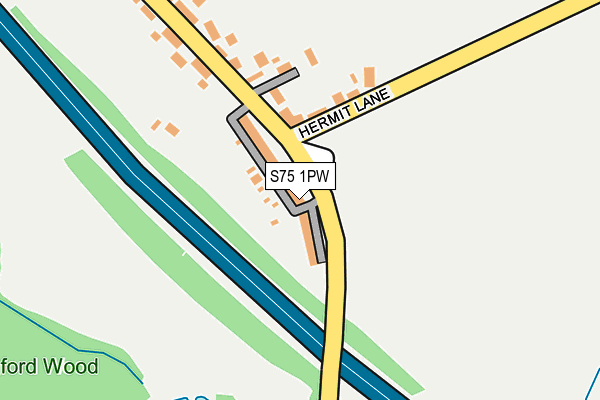 S75 1PW map - OS OpenMap – Local (Ordnance Survey)