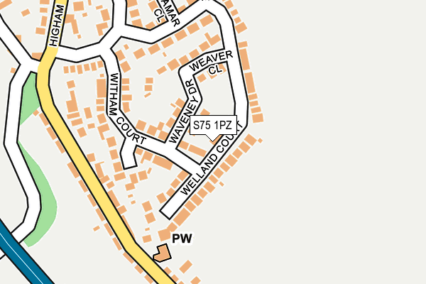 S75 1PZ map - OS OpenMap – Local (Ordnance Survey)