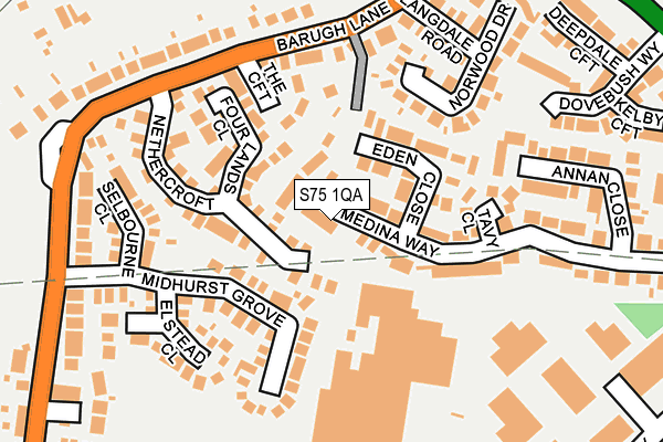 S75 1QA map - OS OpenMap – Local (Ordnance Survey)