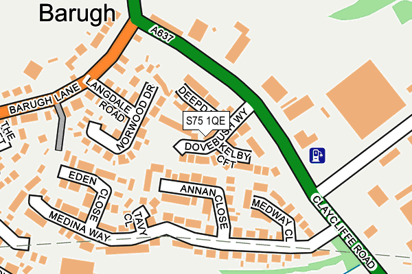 S75 1QE map - OS OpenMap – Local (Ordnance Survey)