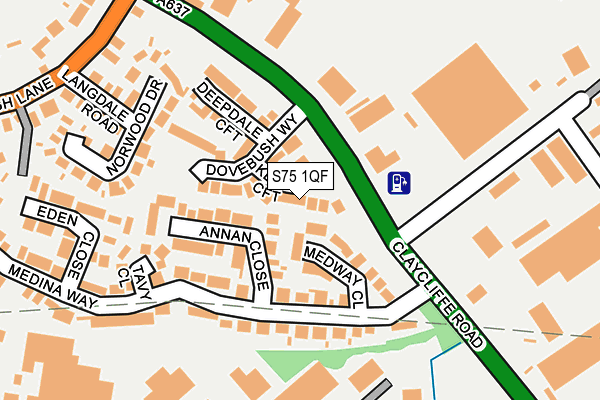 S75 1QF map - OS OpenMap – Local (Ordnance Survey)