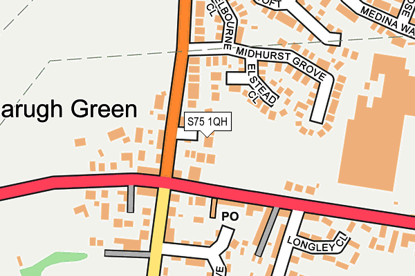 S75 1QH map - OS OpenMap – Local (Ordnance Survey)