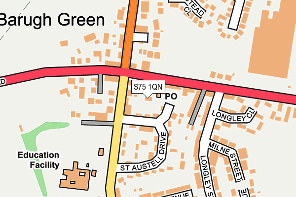 S75 1QN map - OS OpenMap – Local (Ordnance Survey)