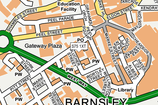 S75 1XT map - OS OpenMap – Local (Ordnance Survey)