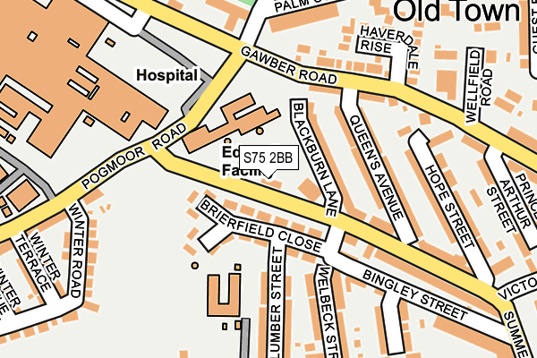 S75 2BB map - OS OpenMap – Local (Ordnance Survey)